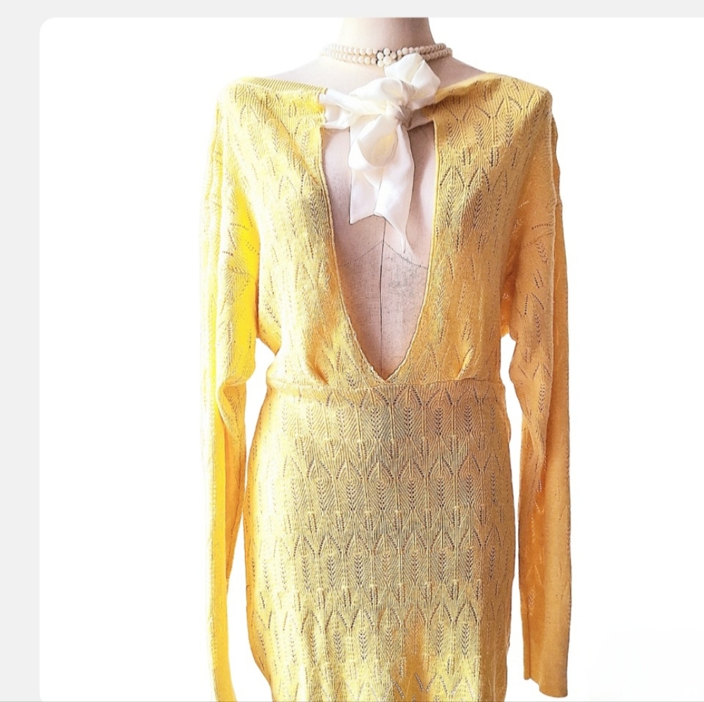 Yellow Knit Sundress Size M